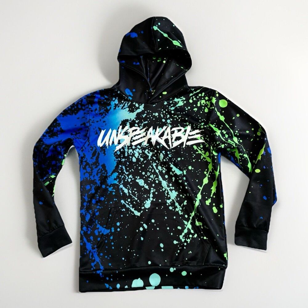 Unspeakable Hoodie Pullover Sweatshirt Men's Size Medium Blue Black Green White